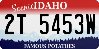 ID license plate 2T5453W