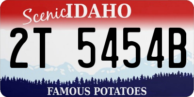 ID license plate 2T5454B