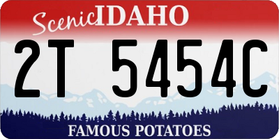 ID license plate 2T5454C