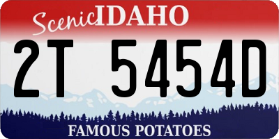 ID license plate 2T5454D