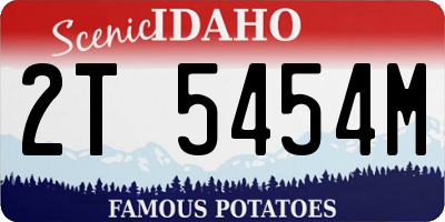 ID license plate 2T5454M