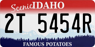 ID license plate 2T5454R