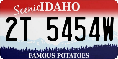 ID license plate 2T5454W