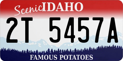 ID license plate 2T5457A