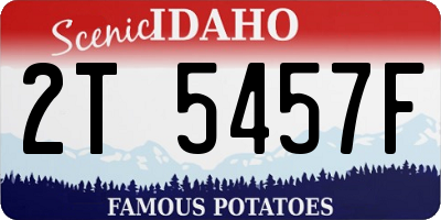 ID license plate 2T5457F