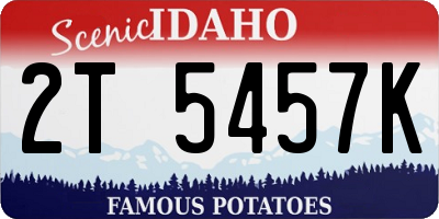 ID license plate 2T5457K