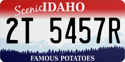 ID license plate 2T5457R