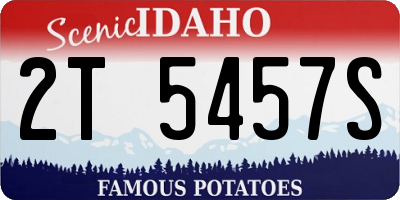 ID license plate 2T5457S