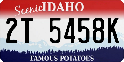 ID license plate 2T5458K