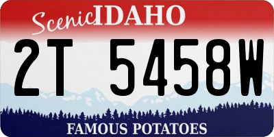 ID license plate 2T5458W