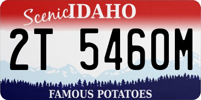 ID license plate 2T5460M