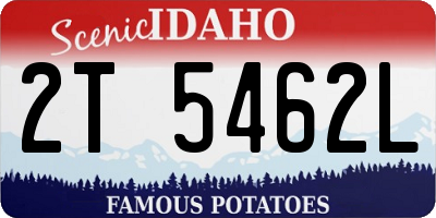 ID license plate 2T5462L