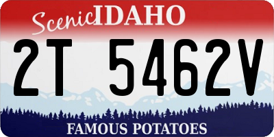 ID license plate 2T5462V