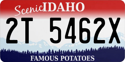 ID license plate 2T5462X
