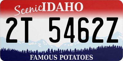 ID license plate 2T5462Z