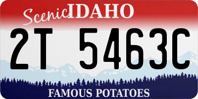 ID license plate 2T5463C