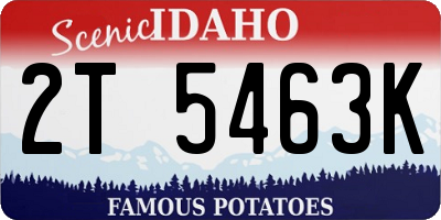 ID license plate 2T5463K