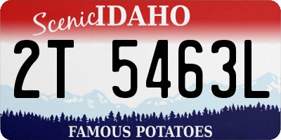 ID license plate 2T5463L