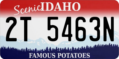 ID license plate 2T5463N