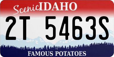 ID license plate 2T5463S
