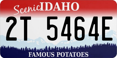 ID license plate 2T5464E