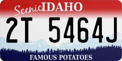 ID license plate 2T5464J