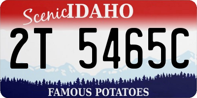 ID license plate 2T5465C