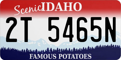 ID license plate 2T5465N