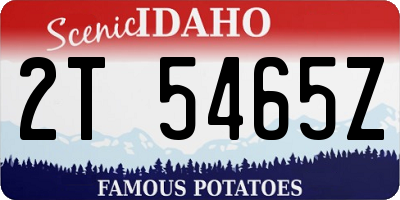 ID license plate 2T5465Z