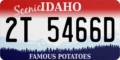 ID license plate 2T5466D