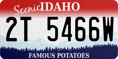 ID license plate 2T5466W