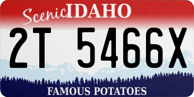 ID license plate 2T5466X