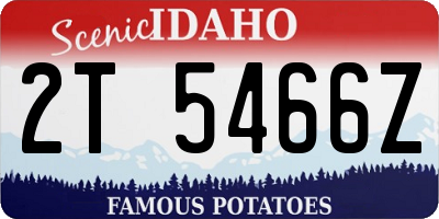 ID license plate 2T5466Z