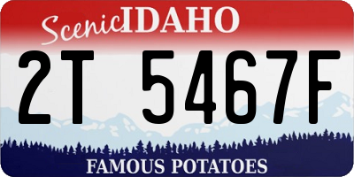 ID license plate 2T5467F