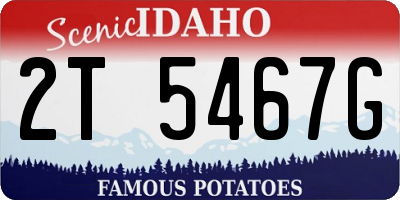 ID license plate 2T5467G