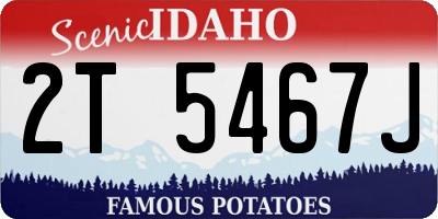 ID license plate 2T5467J