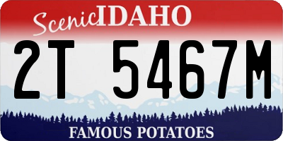 ID license plate 2T5467M