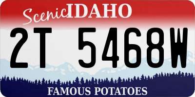 ID license plate 2T5468W