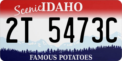 ID license plate 2T5473C