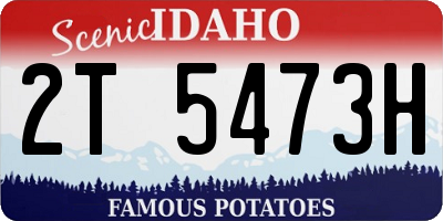 ID license plate 2T5473H