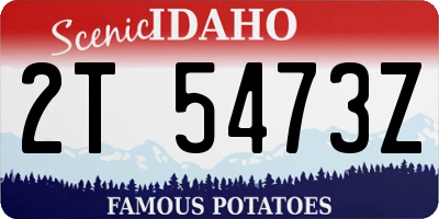 ID license plate 2T5473Z