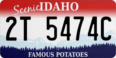 ID license plate 2T5474C