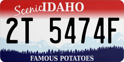 ID license plate 2T5474F
