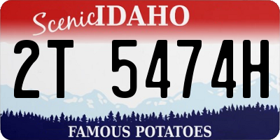 ID license plate 2T5474H