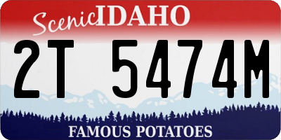 ID license plate 2T5474M