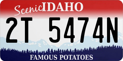 ID license plate 2T5474N