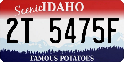 ID license plate 2T5475F