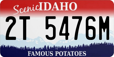 ID license plate 2T5476M