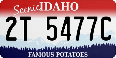 ID license plate 2T5477C