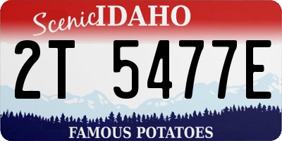 ID license plate 2T5477E